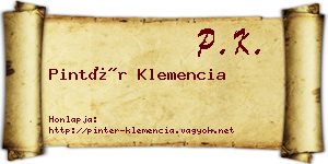 Pintér Klemencia névjegykártya